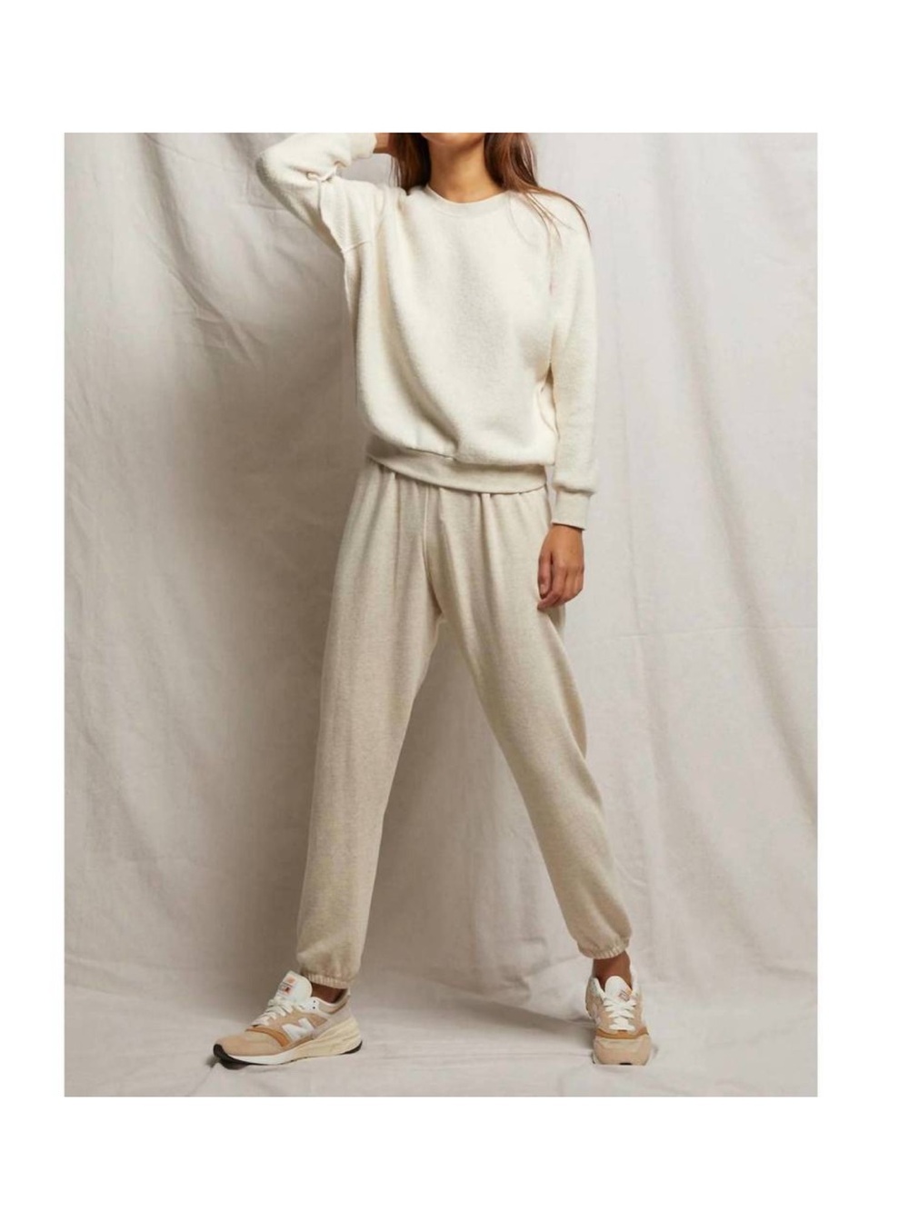 NEW PERFECTWHITETEE johnny french terry easy sweatpant in oatmeal size Small